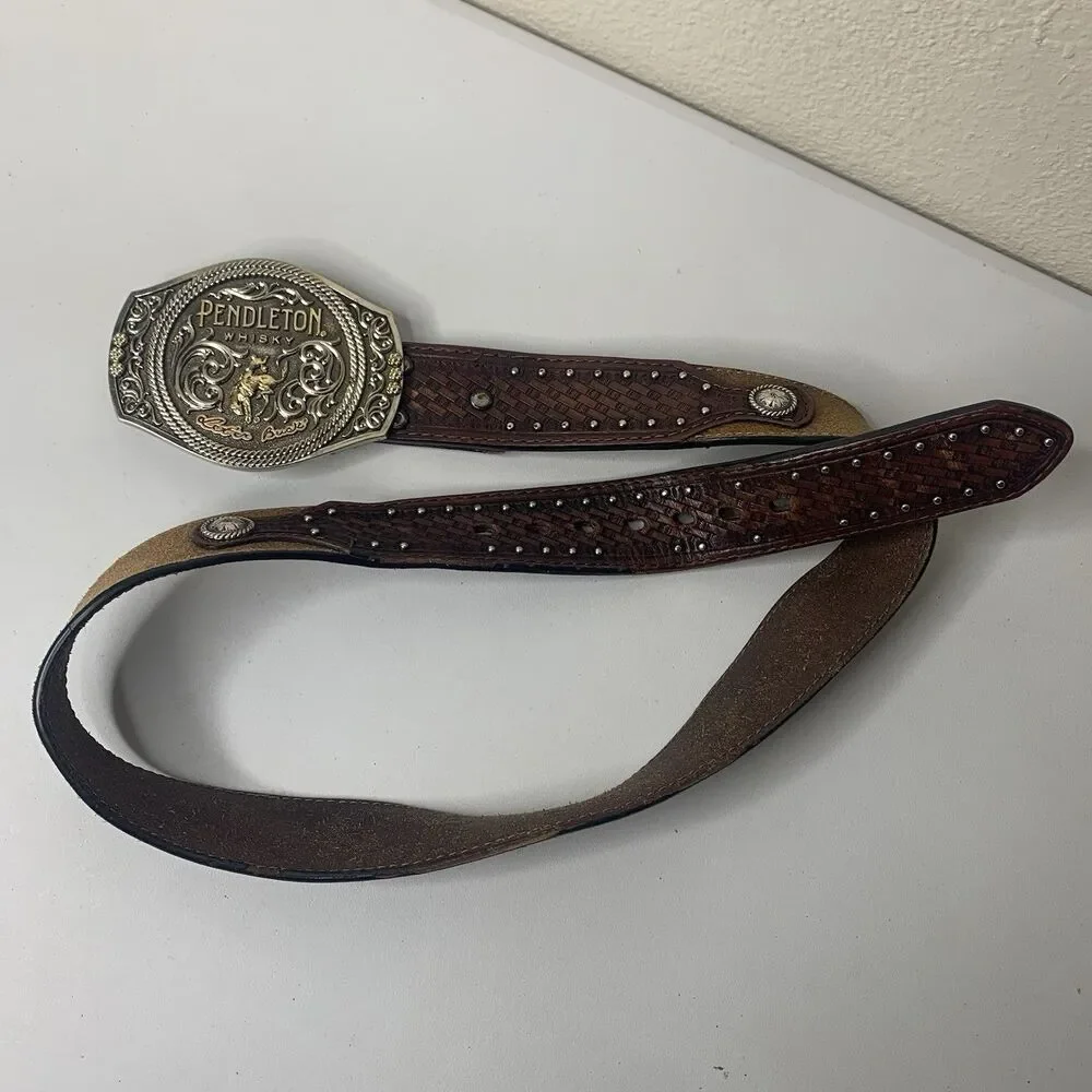 Pendleton Whisky Belt Buckle Let'er Buck 2021 Montana Silversmiths Limited Ed